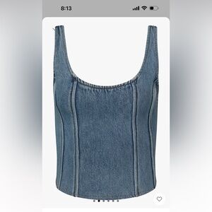 Denim scoop corset
